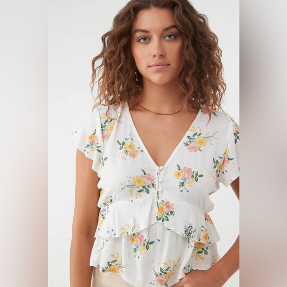 NWT O’Neill Floral Blouse - Picture 1 of 9